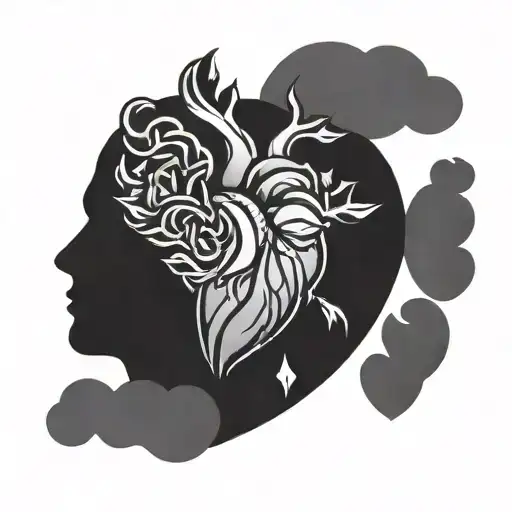 mind vs heart minimal tattoo tattoo design idea