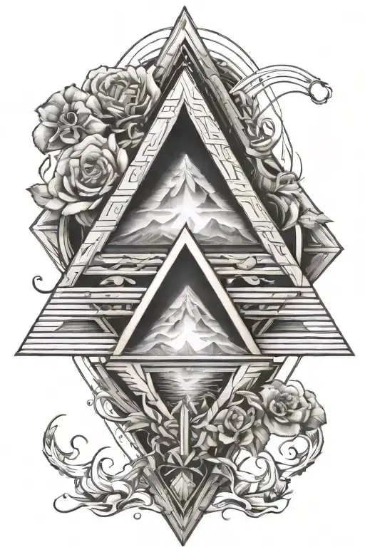 pyramid tattoo design idea