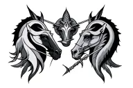 libra and sagittarius sign combined tattoo design idea