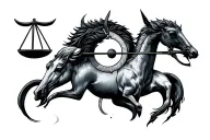 libra and sagittarius sign combined tattoo design idea