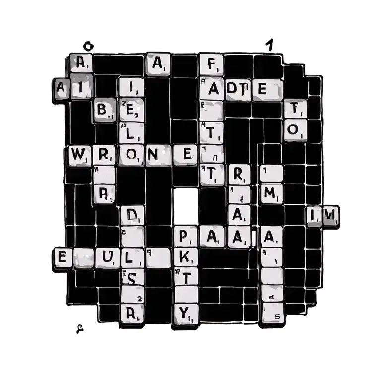 Crossword Puzzle tattoo design idea