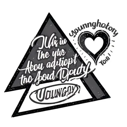 nba youngboy quote and adoption symbol with triangle and heart tattoo design idea