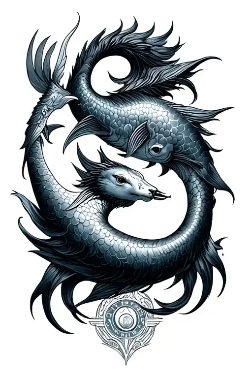 Sagittarius and Pisces tattoo design idea