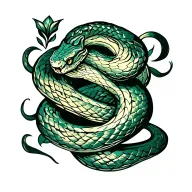 Stencil snake wrapping tattoo design idea