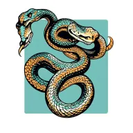 Stencil snake wrapping tattoo design idea