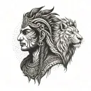 lord shiva with lion, eagle and wolf tattoo design idea