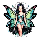 fairy surrounded tattoo design idea