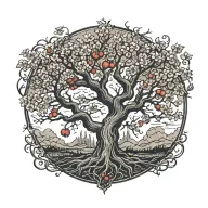 cherry tree tattoo design idea