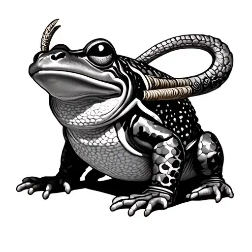 Samurai Frog tattoo design idea