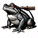 Samurai Frog tattoo design idea
