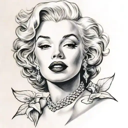 Marilyn Monroe portrait tattoo design idea
