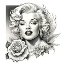 Marilyn Monroe portrait tattoo design idea