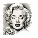 Marilyn Monroe portrait tattoo design idea