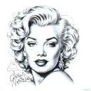 Marilyn Monroe portrait tattoo design idea