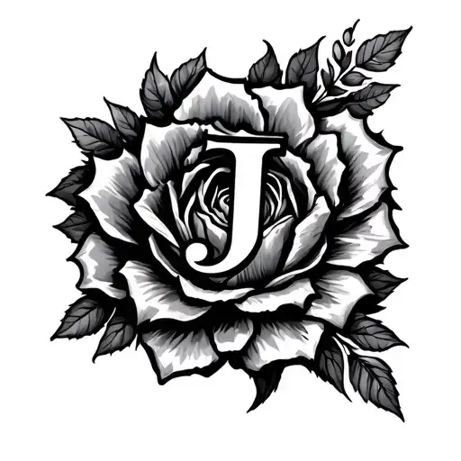 Hidden J tattoo design idea