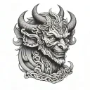 Irezumi tattoo cuello demonio tattoo design idea