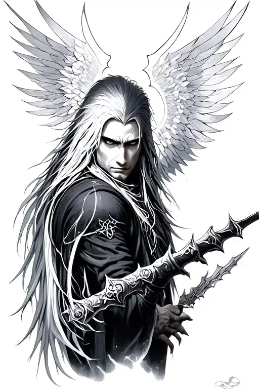 final fantasy sephiroth arm sleeve tattoo design idea