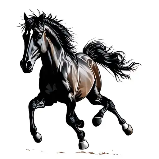 horse running tattoo design idea