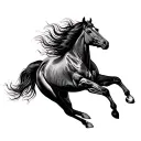 horse running tattoo design idea