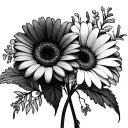 Bouquet gerberas tattoo design idea