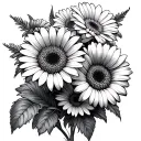 Bouquet gerberas tattoo design idea