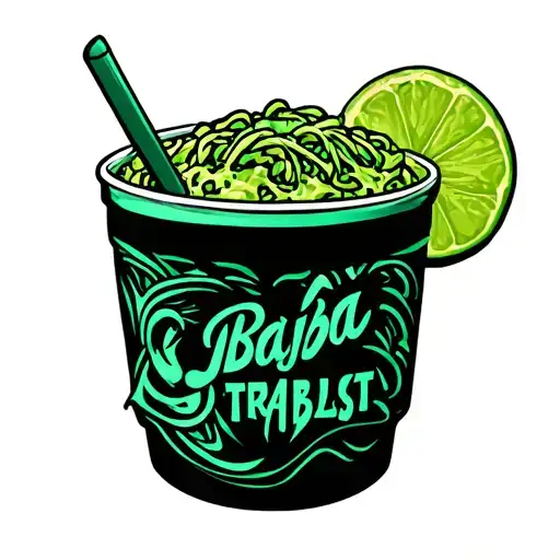 Taco Bell Baja Blast Cyber sigilism womb trampstamp tattoo design idea