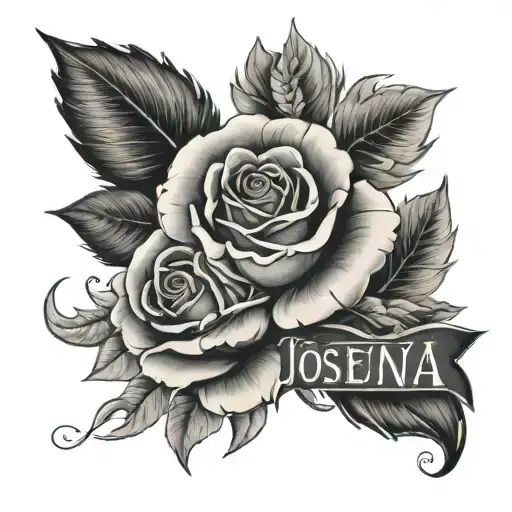 Josefina name and Date 1944 write tattoo design idea