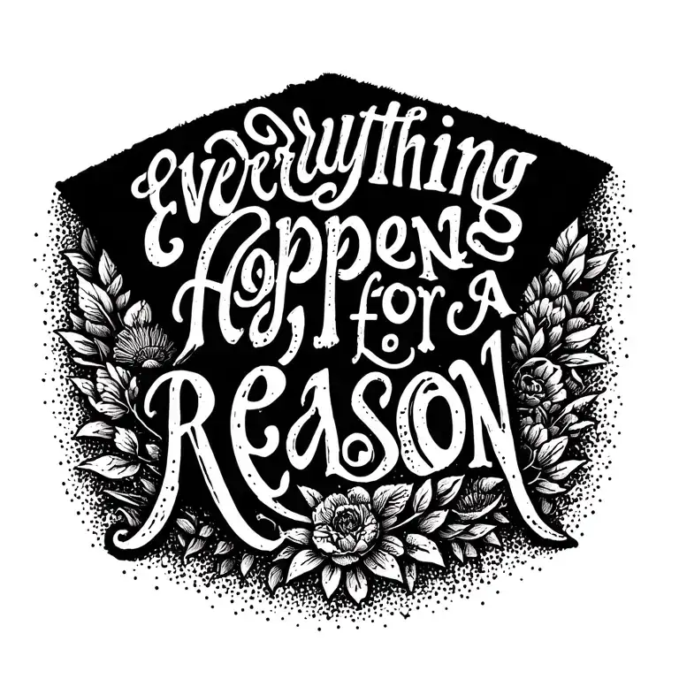 Everything happens for a reason tattoo design idea