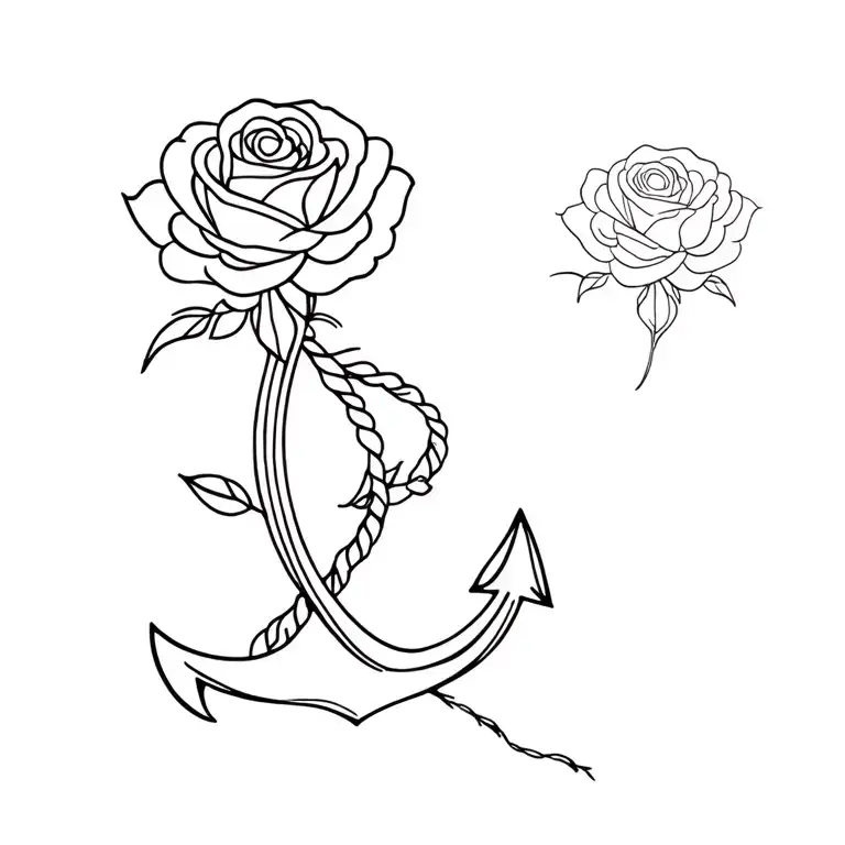 rose and anchor tattoo tattoo design idea