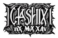 "Cashis IX IX MMXXIV" Roman Numbers With Name tattoo design idea