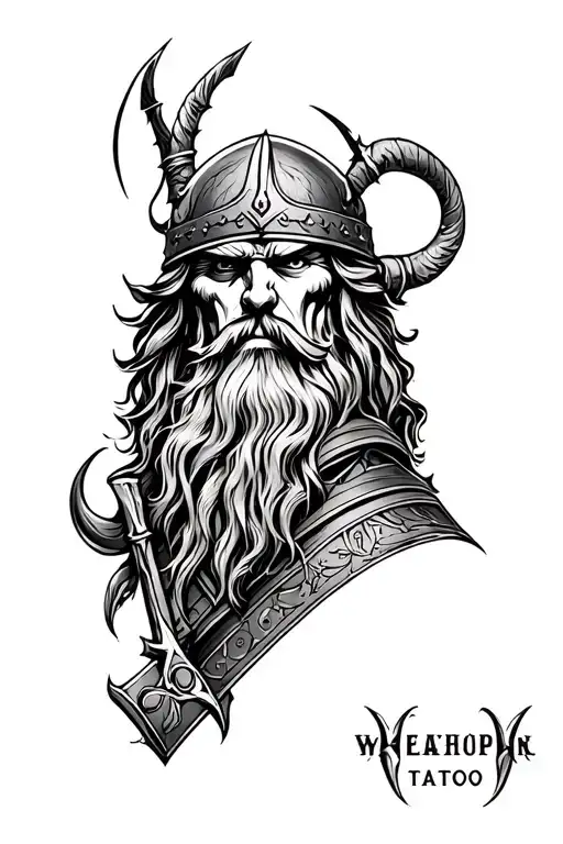 Viking themed inner arm sleeve tattoo design idea