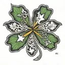 lord baltimore flag in maple leaf clover made tattoo design idea