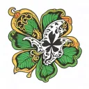 lord baltimore flag in maple leaf clover made tattoo design idea