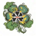 lord baltimore flag in maple leaf clover made tattoo design idea