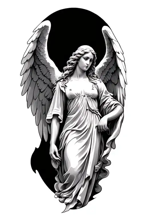 biblically accuare angel half sleeve tattoo design idea
