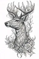dead deer body tattoo design idea