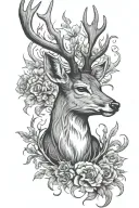 dead deer body tattoo design idea