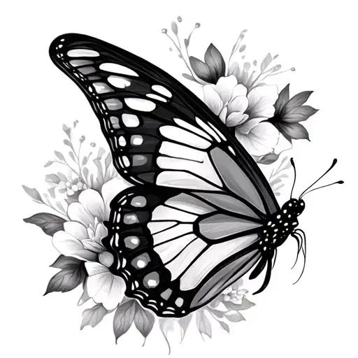 butterfly and worthy scripted tattoo design idea
