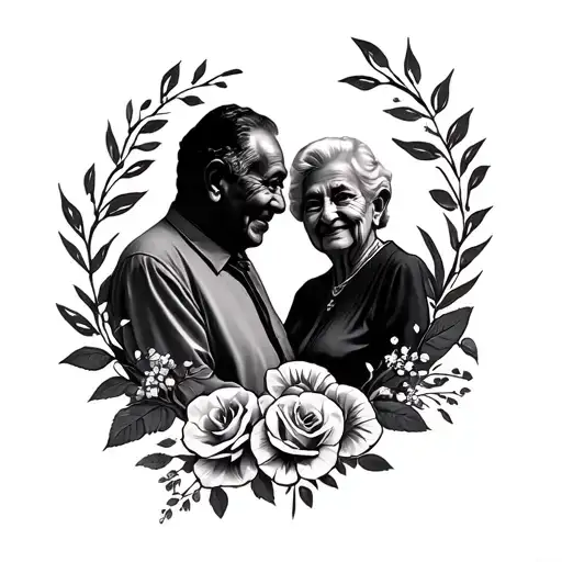 Memorial Grandparents tattoo design idea