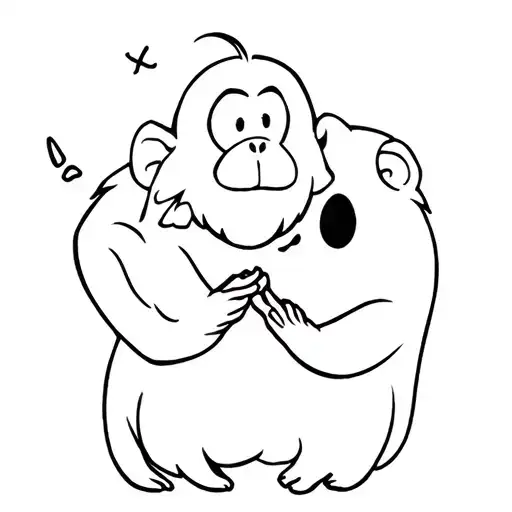monkey holding hands with casper the friendly ghost tattoo design idea