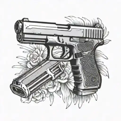 Glock 9mm gun tattoo design idea