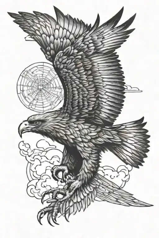 wedge tail eagle soaring tattoo design idea