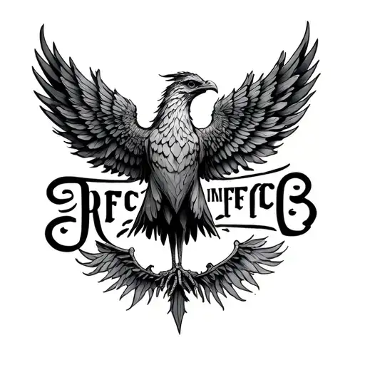 "Perfectly imperfect " Phoenix bird tattoo design idea