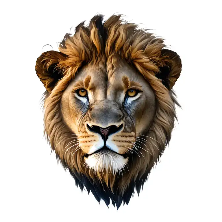 Lion head 2 cubs clock face tattoo design idea
