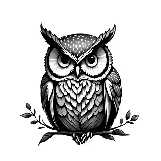 Fine Line Owl tattoo design idea