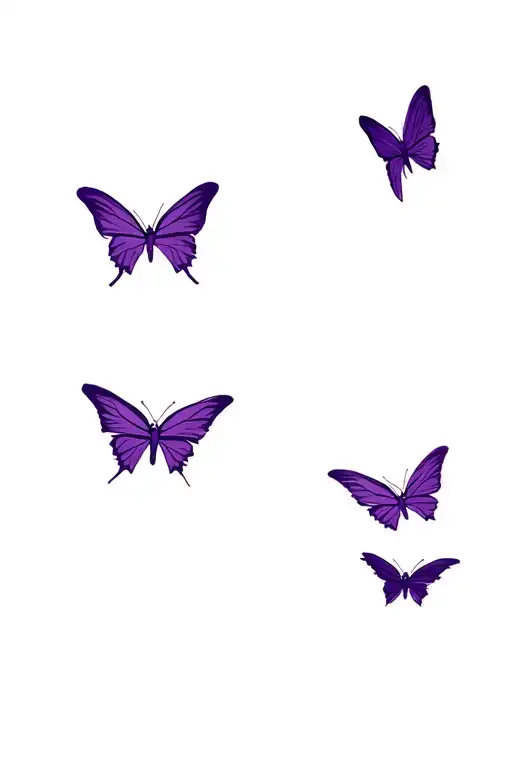 purple butterflies tattoo design idea