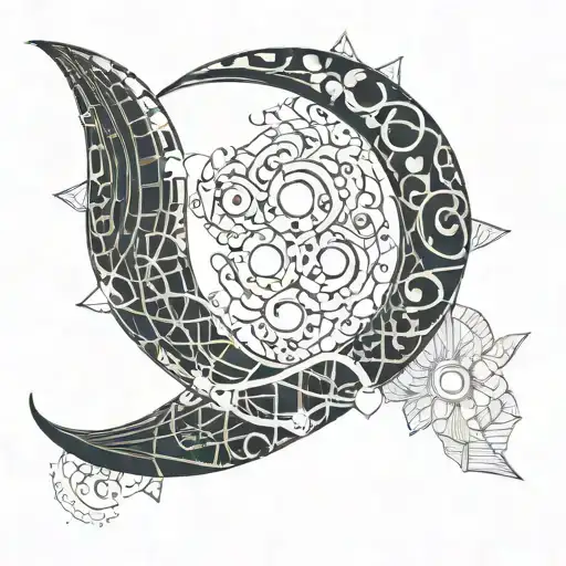 Crescent moon resembling the letter C in remembrance of my late grandma tattoo design idea