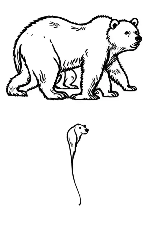 Mama bear With 2 Cubs tattoo design idea