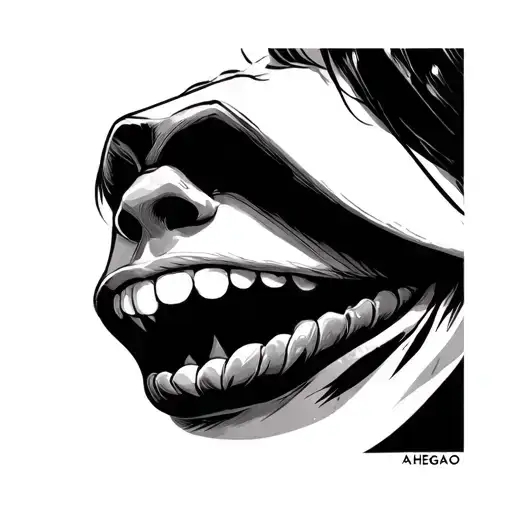 Ahegao tattoo design idea