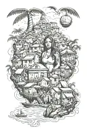 Rio de Janeiro, large tattoo design, gang favela tattoo design idea